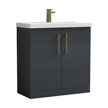 [BALARN1405AH017] Bramshall Floor Standing 2-Door Vanity & Mid-Edge Basin – Choice of Colour and Handle Finish - Cutout