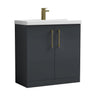 [BALARN1405AH017] Bramshall Floor Standing 2-Door Vanity & Mid-Edge Basin – Choice of Colour and Handle Finish - Cutout
