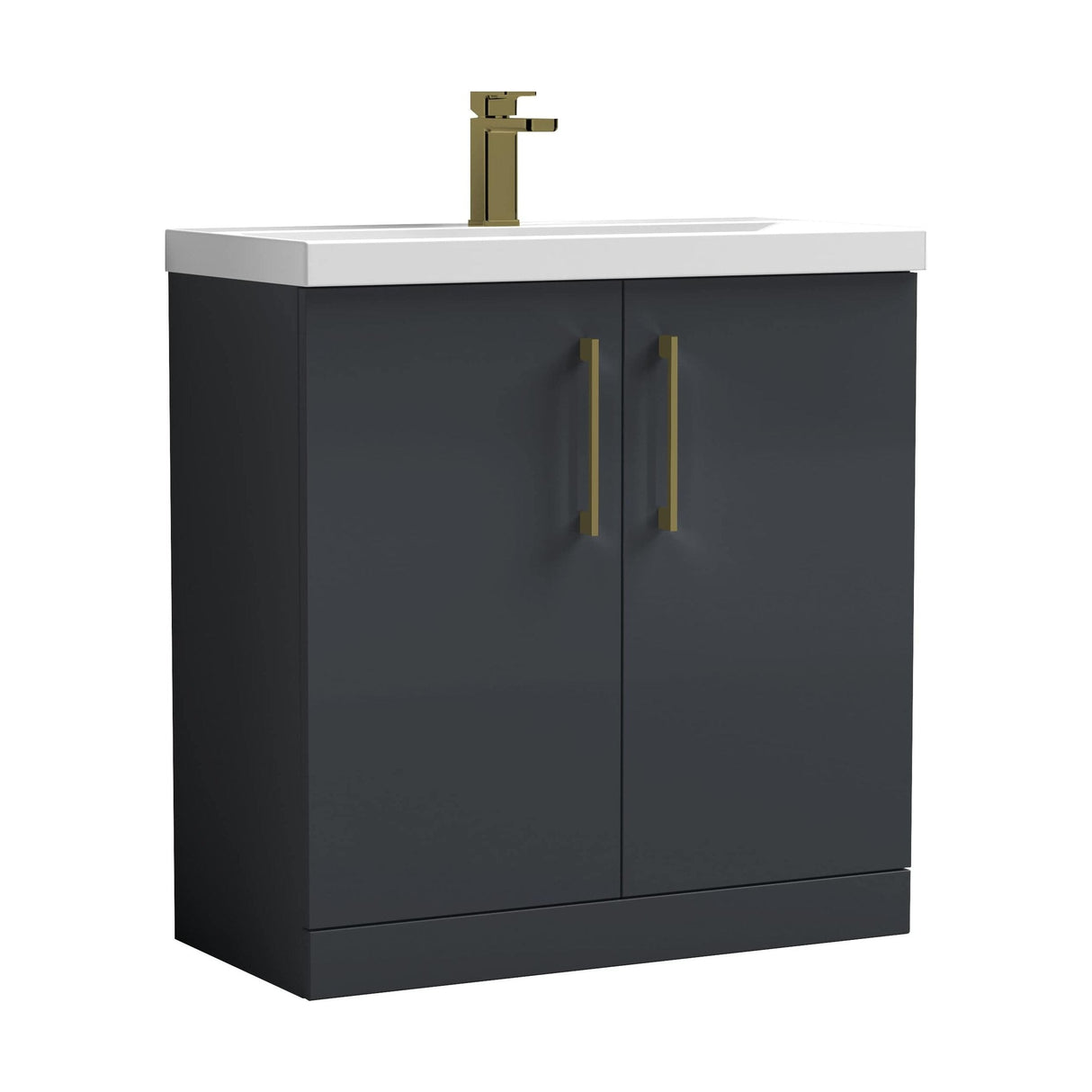 [BALARN1405AH017] Bramshall Floor Standing 2-Door Vanity & Mid-Edge Basin – Choice of Colour and Handle Finish - Cutout