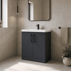 [BALARN1405AH018] Bramshall Floor Standing 2 Door Vanity Basin Unit with Mid-Edge Basin, 800mm, Choice of Colour and Handle Finish - Lifestyle 3