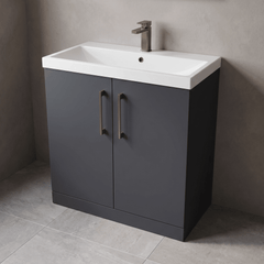 [BALARN1405AH1516] Bramshall Floor Standing 2 Door Vanity Basin Unit with Mid-Edge Basin, 800mm, Choice of Colour and Handle Finish - Lifestyle 2
