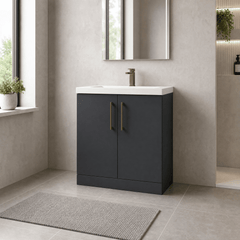 [BALARN1405AH1516] Bramshall Floor Standing 2 Door Vanity Basin Unit with Mid-Edge Basin, 800mm, Choice of Colour and Handle Finish - Lifestyle 3
