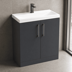 [BALARN1405AH716] Bramshall Floor Standing 2 Door Vanity Basin Unit with Mid-Edge Basin, 800mm, Choice of Colour and Handle Finish - Lifestyle 2