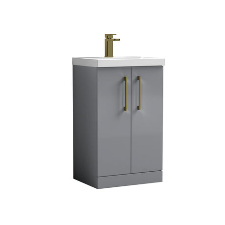 Bramshall Floor Standing 2-Door Vanity & Mid-Edge Basin – Choice of Colour and Handle Finish