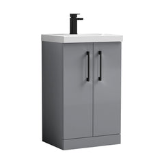 [BALARN2201AH018] Bramshall Floor Standing 2-Door Vanity & Mid-Edge Basin – Choice of Colour and Handle Finish - Cutout