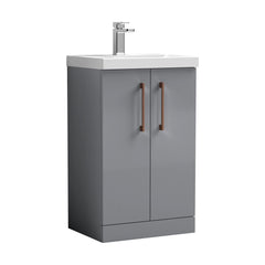 [BALARN2201AH019] Bramshall Floor Standing 2-Door Vanity & Mid-Edge Basin – Choice of Colour and Handle Finish - Cutout