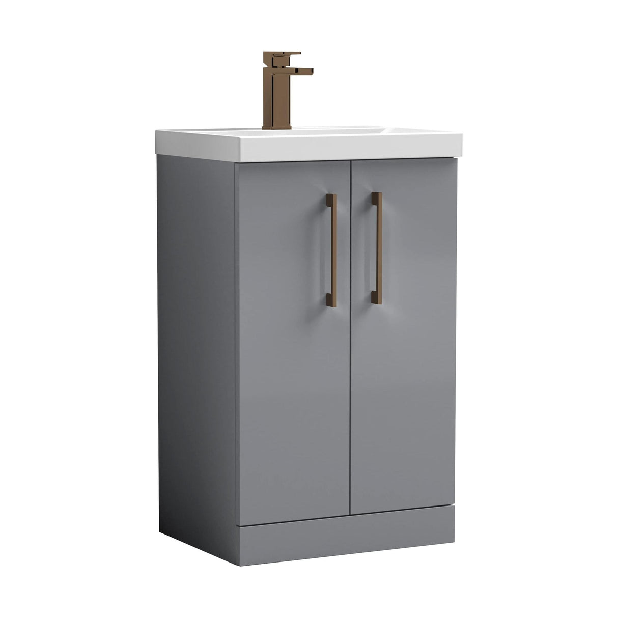 [BALARN2201AH1516] Bramshall Floor Standing 2-Door Vanity & Mid-Edge Basin – Choice of Colour and Handle Finish - Cutout