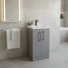 [BALARN2201AH1516] Bramshall Floor Standing 2 Door Vanity Basin Unit with Mid-Edge Basin, 500mm, Choice of Colour and Handle Finish - Lifestyle 2