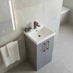 [BALARN2201AH1516] Bramshall Floor Standing 2 Door Vanity Basin Unit with Mid-Edge Basin, 500mm, Choice of Colour and Handle Finish - Lifestyle 3