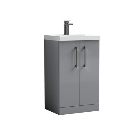 Bramshall Floor Standing 2-Door Vanity & Mid-Edge Basin – Choice of Colour and Handle Finish