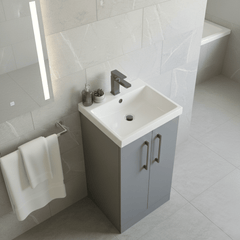 [BALARN2201AH716] Bramshall Floor Standing 2 Door Vanity Basin Unit with Mid-Edge Basin, 500mm, Choice of Colour and Handle Finish - Lifestyle 3
