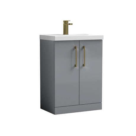 Bramshall Floor Standing 2-Door Vanity & Mid-Edge Basin – Choice of Colour and Handle Finish