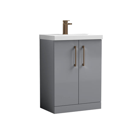 Bramshall Floor Standing 2-Door Vanity & Mid-Edge Basin – Choice of Colour and Handle Finish