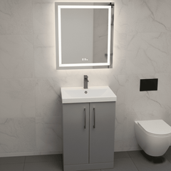 [BALARN2203AH1516] Bramshall Floor Standing 2 Door Vanity Basin Unit with Mid-Edge Basin, 600mm, Choice of Colour and Handle Finish - Lifestyle 1