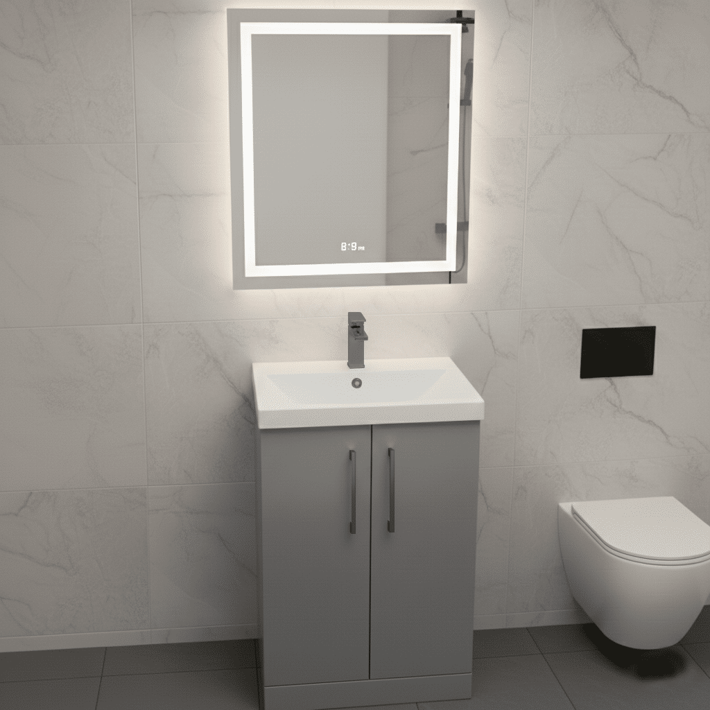 [BALARN2203AH716] Bramshall Floor Standing 2 Door Vanity Basin Unit with Mid-Edge Basin, 600mm, Choice of Colour and Handle Finish - Lifestyle 1