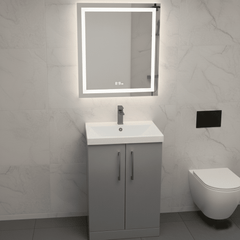 [BALARN2203AH716] Bramshall Floor Standing 2 Door Vanity Basin Unit with Mid-Edge Basin, 600mm, Choice of Colour and Handle Finish - Lifestyle 1