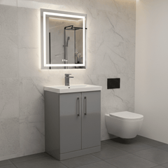[BALARN2203AH716] Bramshall Floor Standing 2 Door Vanity Basin Unit with Mid-Edge Basin, 600mm, Choice of Colour and Handle Finish - Lifestyle 2