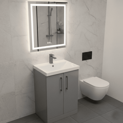[BALARN2203AH716] Bramshall Floor Standing 2 Door Vanity Basin Unit with Mid-Edge Basin, 600mm, Choice of Colour and Handle Finish - Lifestyle 3