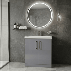 [BALARN2205AH017] Bramshall Floor Standing 2 Door Vanity Basin Unit with Mid-Edge Basin, 800mm, Choice of Colour and Handle Finish - Lifestyle 1