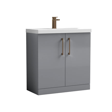 Bramshall Floor Standing 2-Door Vanity & Mid-Edge Basin – Choice of Colour and Handle Finish