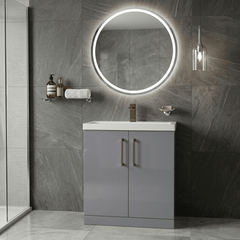 [BALARN2205AH1516] Bramshall Floor Standing 2 Door Vanity Basin Unit with Mid-Edge Basin, 800mm, Choice of Colour and Handle Finish - Lifestyle 1