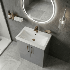 [BALARN2205AH1516] Bramshall Floor Standing 2 Door Vanity Basin Unit with Mid-Edge Basin, 800mm, Choice of Colour and Handle Finish - Lifestyle 3