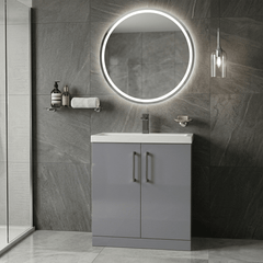 [BALARN2205AH716] Bramshall Floor Standing 2 Door Vanity Basin Unit with Mid-Edge Basin, 800mm, Choice of Colour and Handle Finish - Lifestyle 1