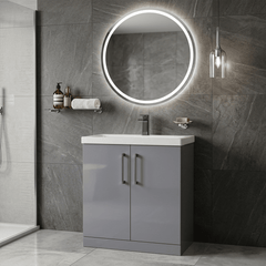 [BALARN2205AH716] Bramshall Floor Standing 2 Door Vanity Basin Unit with Mid-Edge Basin, 800mm, Choice of Colour and Handle Finish - Lifestyle 2