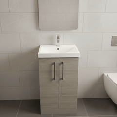 [BALARN2501AH019] Bramshall Floor Standing 2 Door Vanity Basin Unit with Mid-Edge Basin, 500mm, Choice of Colour and Handle Finish - Lifestyle 1