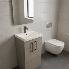 [BALARN2501AH1516] Bramshall Floor Standing 2 Door Vanity Basin Unit with Mid-Edge Basin, 500mm, Choice of Colour and Handle Finish - Lifestyle 3