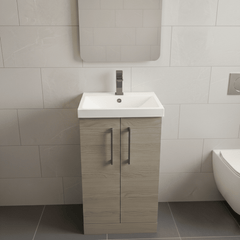 [BALARN2501AH716] Bramshall Floor Standing 2 Door Vanity Basin Unit with Mid-Edge Basin, 500mm, Choice of Colour and Handle Finish - Lifestyle 1