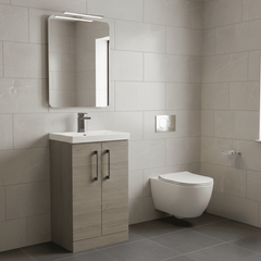 [BALARN2501AH716] Bramshall Floor Standing 2 Door Vanity Basin Unit with Mid-Edge Basin, 500mm, Choice of Colour and Handle Finish - Lifestyle 2