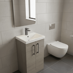 [BALARN2501AH716] Bramshall Floor Standing 2 Door Vanity Basin Unit with Mid-Edge Basin, 500mm, Choice of Colour and Handle Finish - Lifestyle 3