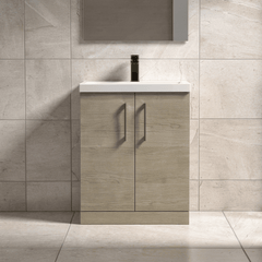 [BALARN2503AH017] Bramshall Floor Standing 2 Door Vanity Basin Unit with Mid-Edge Basin, 600mm, Choice of Colour and Handle Finish - Lifestyle 1