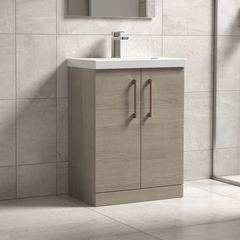 [BALARN2503AH019] Bramshall Floor Standing 2 Door Vanity Basin Unit with Mid-Edge Basin, 600mm, Choice of Colour and Handle Finish - Lifestyle 2