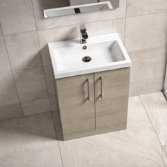 [BALARN2503AH019] Bramshall Floor Standing 2 Door Vanity Basin Unit with Mid-Edge Basin, 600mm, Choice of Colour and Handle Finish - Lifestyle 3