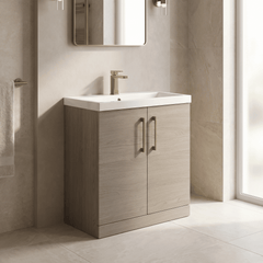 [BALARN2505AH017] Bramshall Floor Standing 2 Door Vanity Basin Unit with Mid-Edge Basin, 800mm, Choice of Colour and Handle Finish - Lifestyle 2
