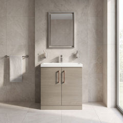 [BALARN2505AH019] Bramshall Floor Standing 2 Door Vanity Basin Unit with Mid-Edge Basin, 800mm, Choice of Colour and Handle Finish - Lifestyle 1