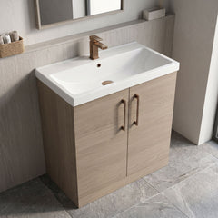 [BALARN2505AH1516] Bramshall Floor Standing 2 Door Vanity Basin Unit with Mid-Edge Basin, 800mm, Choice of Colour and Handle Finish - Lifestyle 2