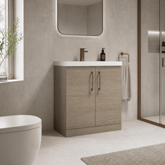 [BALARN2505AH1516] Bramshall Floor Standing 2 Door Vanity Basin Unit with Mid-Edge Basin, 800mm, Choice of Colour and Handle Finish - Lifestyle 3