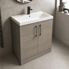 [BALARN2505AH716] Bramshall Floor Standing 2 Door Vanity Basin Unit with Mid-Edge Basin, 800mm, Choice of Colour and Handle Finish - Lifestyle 2