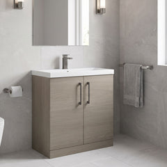 [BALARN2505AH716] Bramshall Floor Standing 2 Door Vanity Basin Unit with Mid-Edge Basin, 800mm, Choice of Colour and Handle Finish - Lifestyle 3