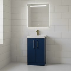 [BALARN2901AH017] Bramshall Floor Standing 2 Door Vanity Basin Unit with Mid-Edge Basin, 500mm, Choice of Colour and Handle Finish - Lifestyle 1