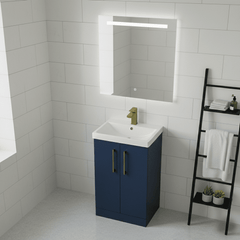 [BALARN2901AH017] Bramshall Floor Standing 2 Door Vanity Basin Unit with Mid-Edge Basin, 500mm, Choice of Colour and Handle Finish - Lifestyle 3