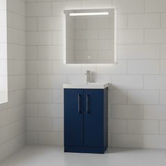 [BALARN2901AH019] Bramshall Floor Standing 2 Door Vanity Basin Unit with Mid-Edge Basin, 500mm, Choice of Colour and Handle Finish - Lifestyle 1