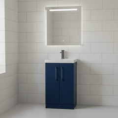 [BALARN2901AH716] Bramshall Floor Standing 2 Door Vanity Basin Unit with Mid-Edge Basin, 500mm, Choice of Colour and Handle Finish - Lifestyle 1