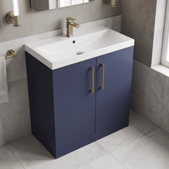 [BALARN2905AH017] Bramshall Floor Standing 2 Door Vanity Basin Unit with Mid-Edge Basin, 800mm, Choice of Colour and Handle Finish - Lifestyle 2