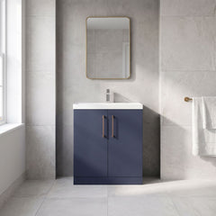 [BALARN2905AH019] Bramshall Floor Standing 2 Door Vanity Basin Unit with Mid-Edge Basin, 800mm, Choice of Colour and Handle Finish - Lifestyle 1
