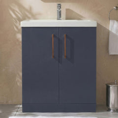 [BALARN2905AH019] Bramshall Floor Standing 2 Door Vanity Basin Unit with Mid-Edge Basin, 800mm, Choice of Colour and Handle Finish - Studio Shot