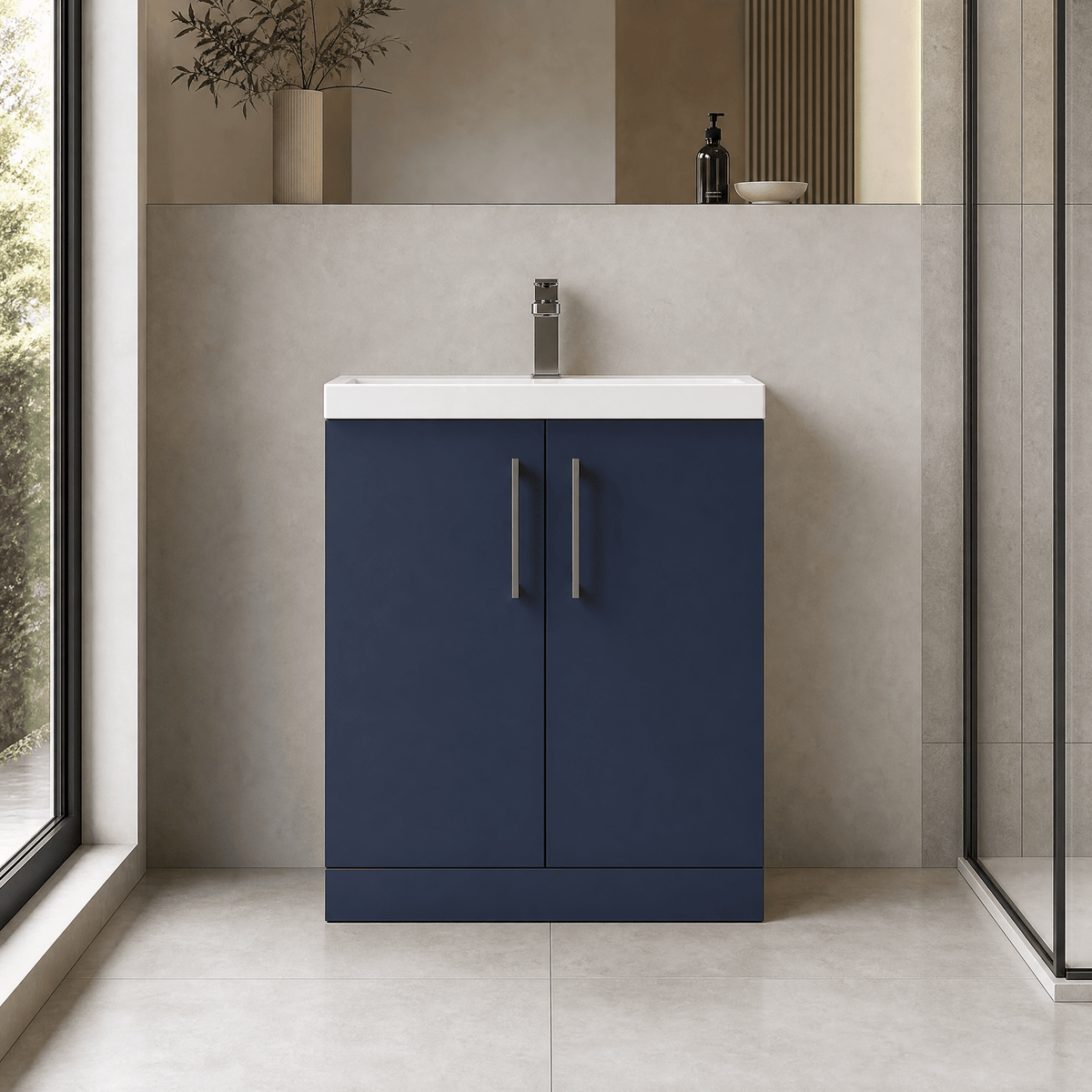 [BALARN2905AH716] Bramshall Floor Standing 2 Door Vanity Basin Unit with Mid-Edge Basin, 800mm, Choice of Colour and Handle Finish - Lifestyle 1